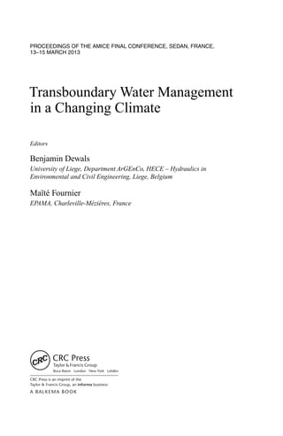 Transboundary Water Management In A Changing Climate Benjamin Dewals ...
