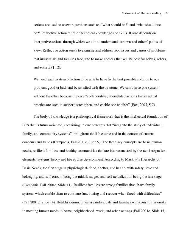 FCS Foundations Statement Of Understanding