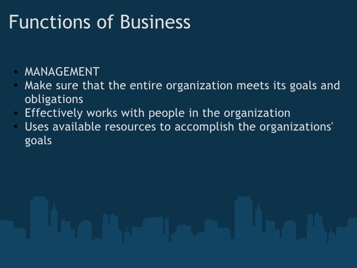 Functions of Business