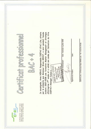 Certificat BAC+4
