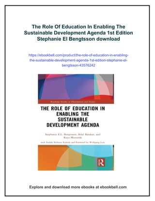The Role Of Education In Enabling The Sustainable Development Agenda ...