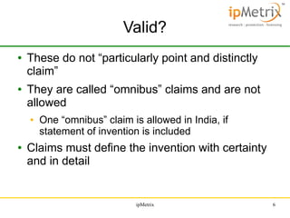 Patent Specification Drafting Series: Claim Drafting & Analysis, By Arun Narasani