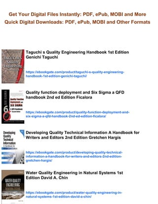 Quality Engineering Handbook 2nd Edition Keller P. A. | PDF