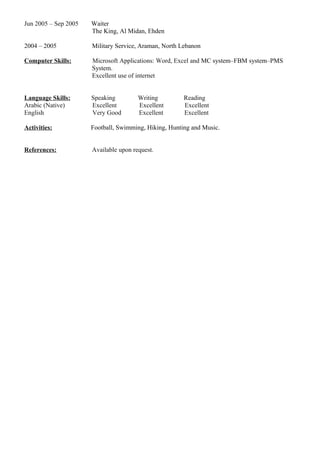 Joseph Gitani - CV | DOC