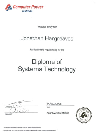 Jonathan Hargreaves - ST Diploma