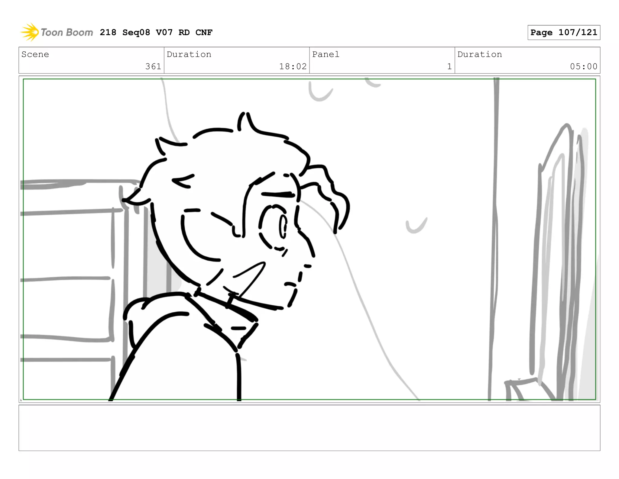 Scene
361
Duration
18:02
Panel
1
Duration
05:00
218 Seq08 V07 RD CNF Page 107/121
 