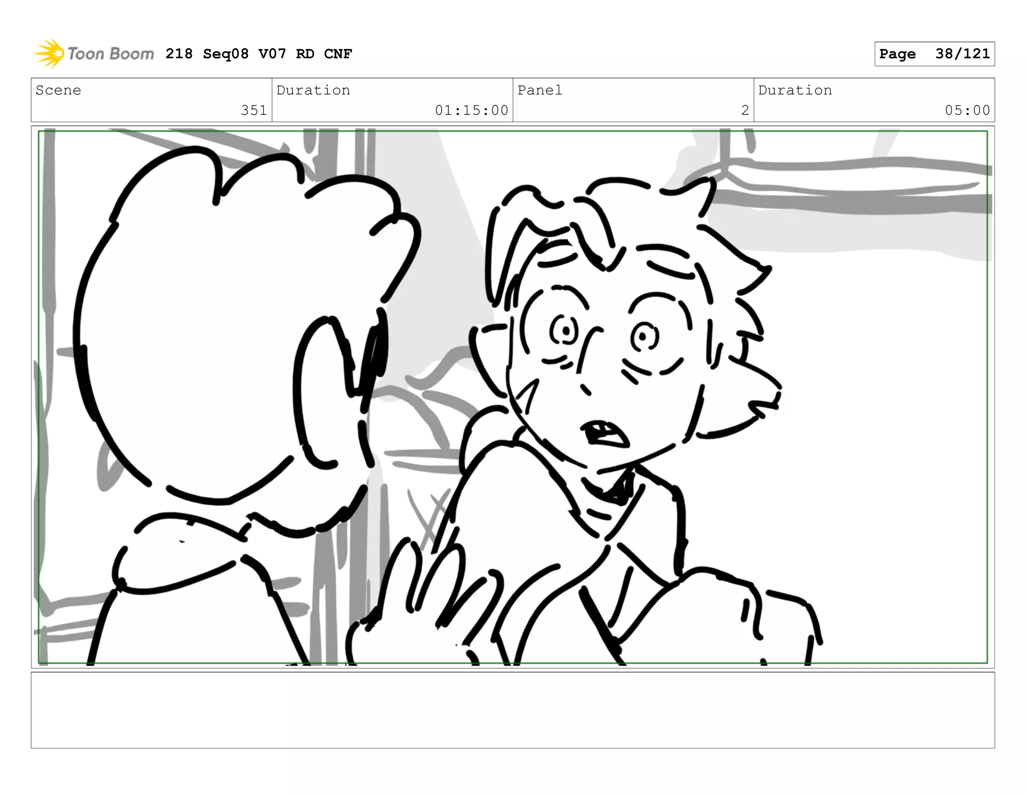 Scene
351
Duration
01:15:00
Panel
2
Duration
05:00
218 Seq08 V07 RD CNF Page 38/121
 