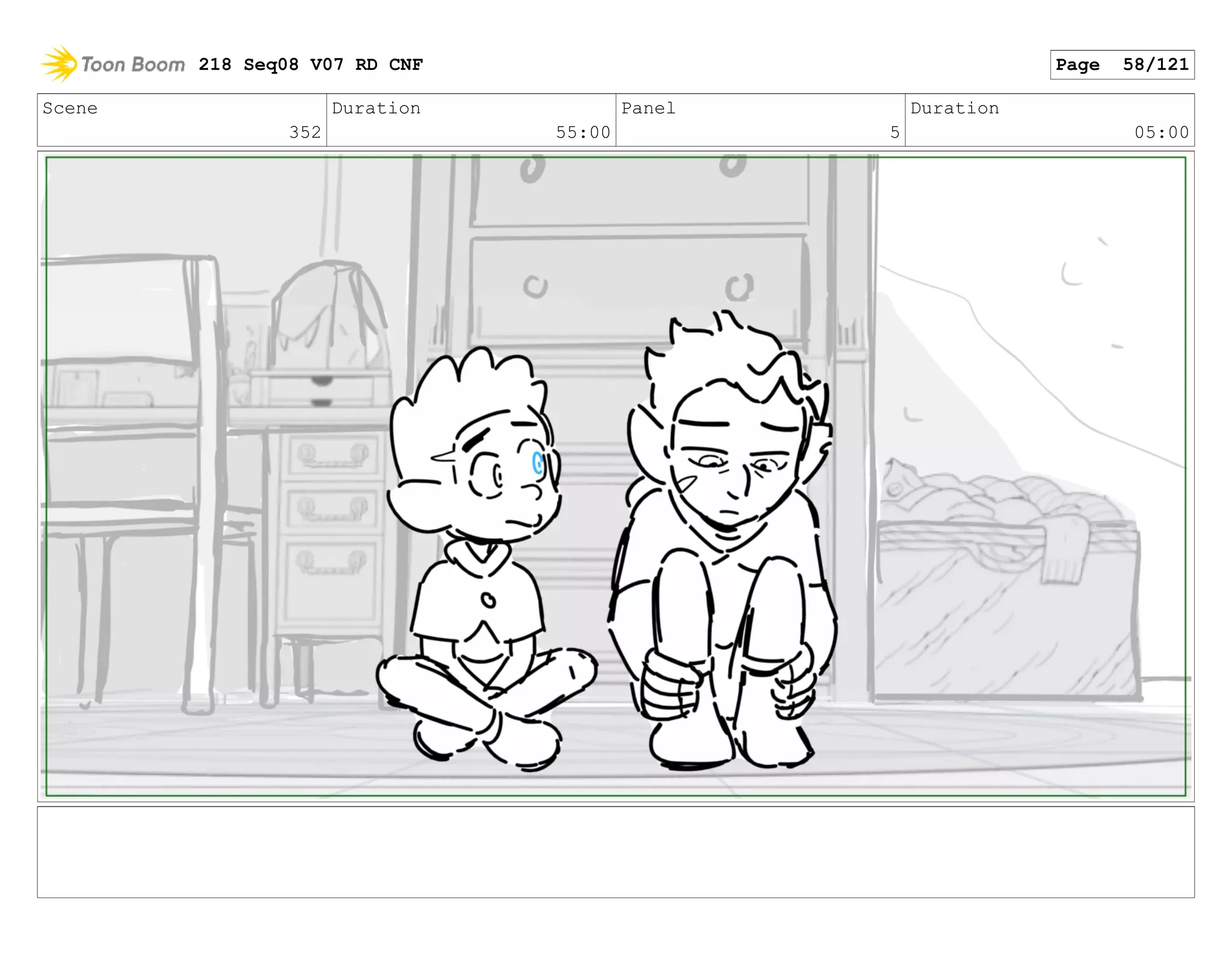 Scene
352
Duration
55:00
Panel
5
Duration
05:00
218 Seq08 V07 RD CNF Page 58/121
 