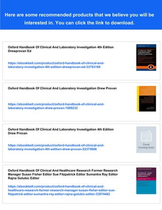 Oxford Handbook Of Clinical And Laboratory Investigation Drew Provan ...