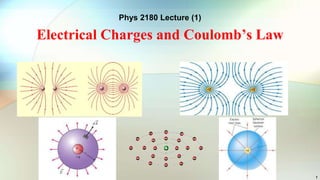 Phys 2180 Lecture (1) 
Electrical Charges and Coulomb’s Law 
1 
 
