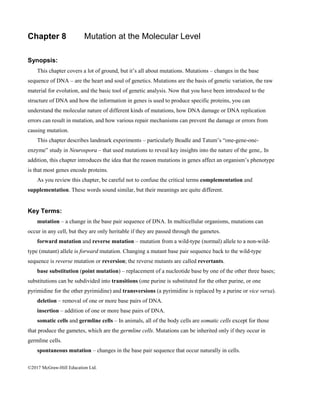 Comprehensive Guide to Genetics Mutations and Molecular Mechanisms | PDF