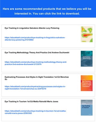 Eye Tracking Background Methods And Applications Samuel Stuart | PDF