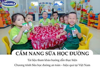 CẨM NANG SỮA HỌC ĐƯỜNG
Tài liệu tham khảo hướng dẫn thực hiện
Chương trình Sữa học đường an toàn – hiệu quả tại Việt Nam
 