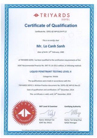 3. PT certificate - Sanh