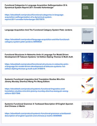 Systemic Functional Language Description Making Meaning Matter 1st ...