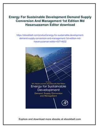 Energy For Sustainable Development Demand Supply Conversion And ...