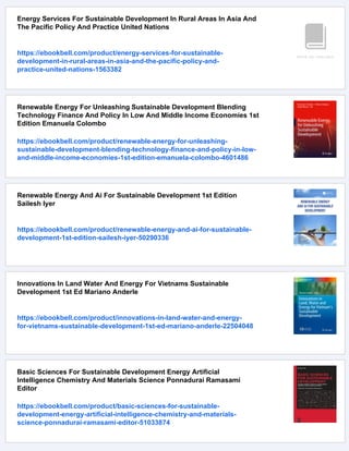 Energy For Sustainable Development Demand Supply Conversion And ...