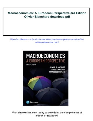 Macroeconomics: A European Perspective 3rd Edition Olivier