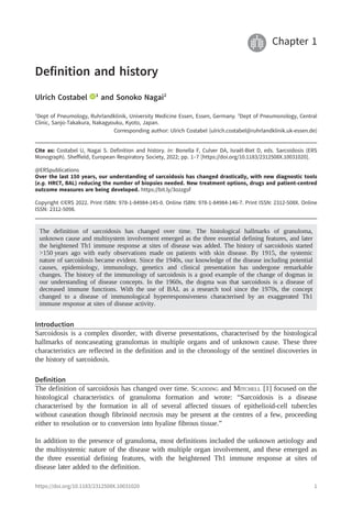 Noncaseating Definition Sarcoidosis Francesco Bonella Daniel A Culver Dominique Isralbiet | PDF