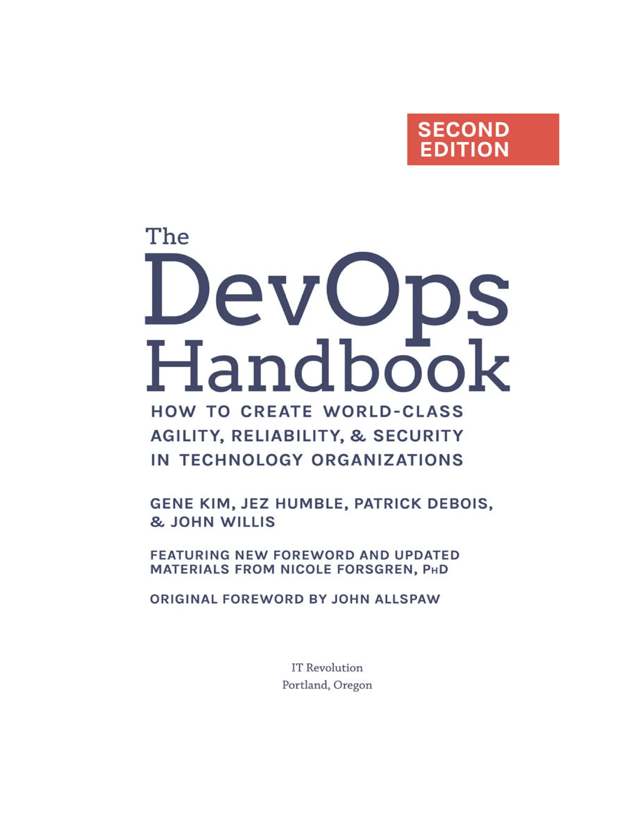 The DevOps Handbook: How To Create World-Class Agility, Reliability & Security (2016, Very Good)