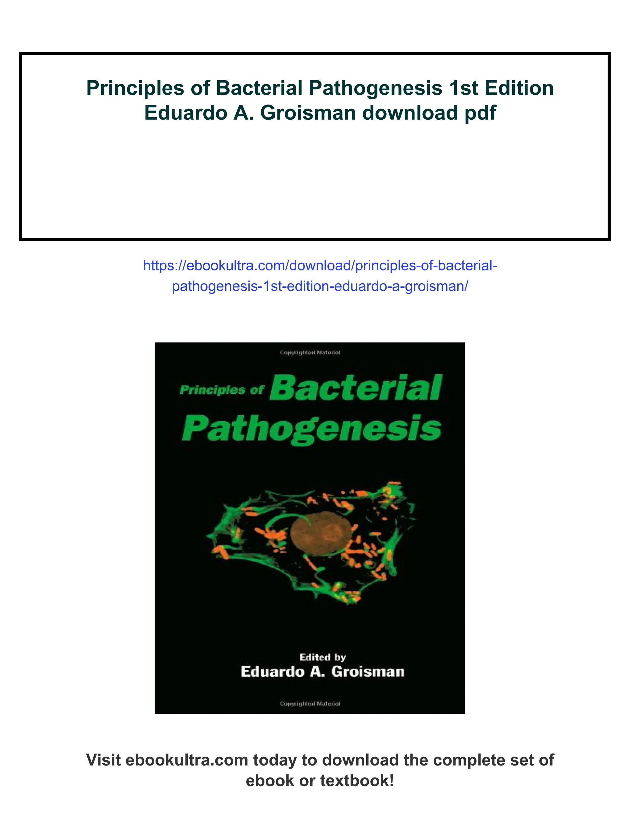 Principles of Bacterial Pathogenesis 1st Edition Eduardo A. Groisman | PDF
