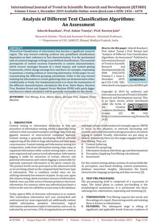 "Analysis of Different Text Classification Algorithms: An Assessment ...