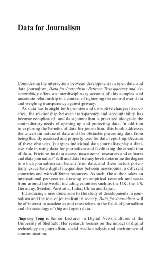 Data For Journalism Between Transparency And Accountability Jingrong ...