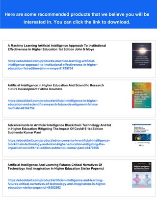 Artificial Intelligence In Higher Education A Practical Approach 1st ...