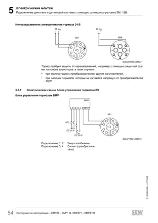 Тормоз двигателя sew eurodrive схема