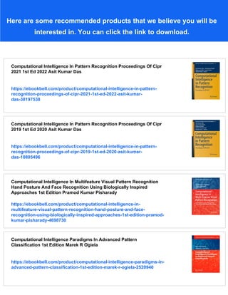 Computational Intelligence In Pattern Recognition 1st Ed 2022 Asit ...