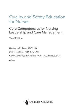 Quality And Safety Education For Nurses Core Competencies For Nursing ...