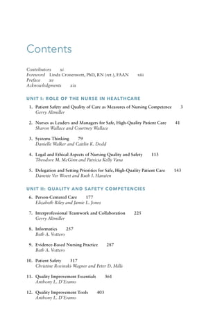 Quality And Safety Education For Nurses Core Competencies For Nursing ...