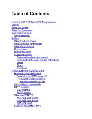 Learning Aspnet Core Mvc Programming Mugilan T S Ragupathi | PDF