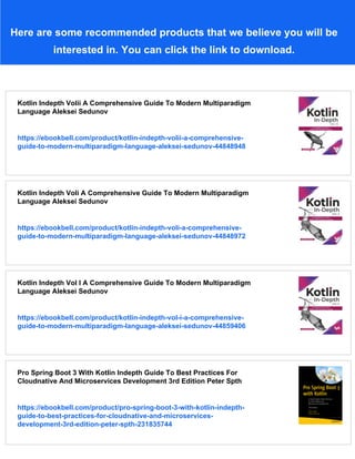 Kotlin Indepth A Guide To A Multipurpose Programming Language For ...