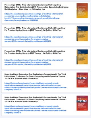 Proceedings Of Third International Conference On Computing ...