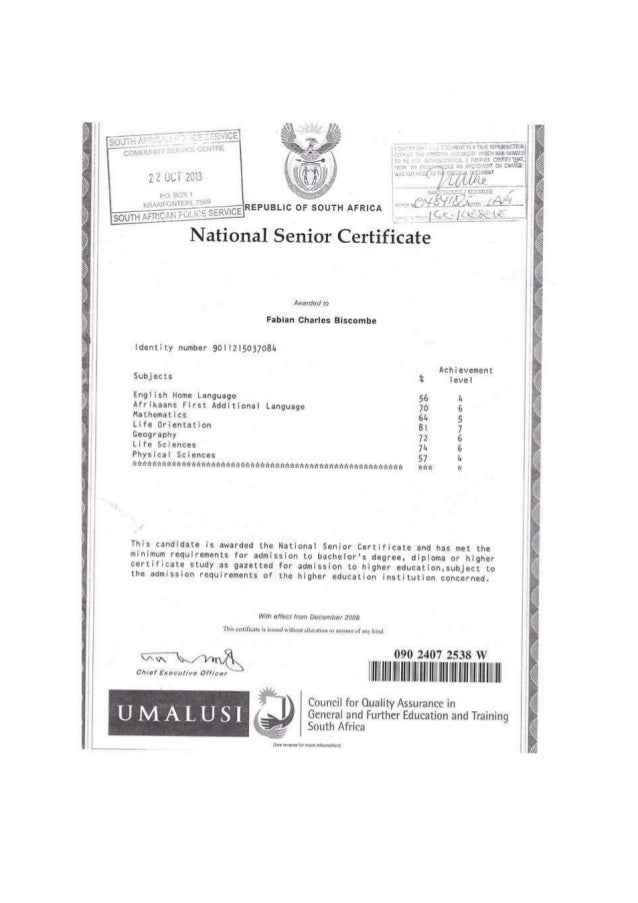 National Senior Certificate National Senior Certificate