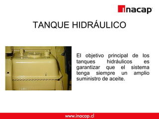 TANQUE HIDRÁULICO 
El objetivo principal de los 
tanques hidráulicos es 
garantizar que el sistema 
tenga siempre un amplio 
suministro de aceite. 
 