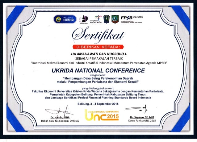 sertifikat ukrida the best paper sertifikat