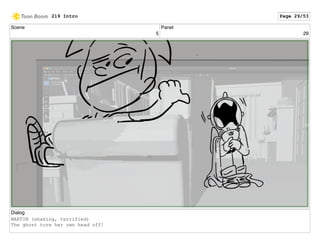 Scene
5
Panel
29
Dialog
MARTIN (shaking, terrified)
The ghost tore her own head off!
219 Intro Page 29/53
 