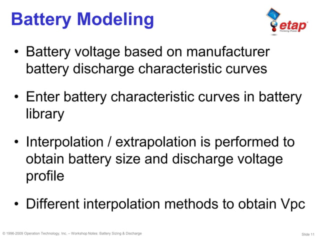 ETAP - bsd - Battery Sizing & Duscharge | PDF