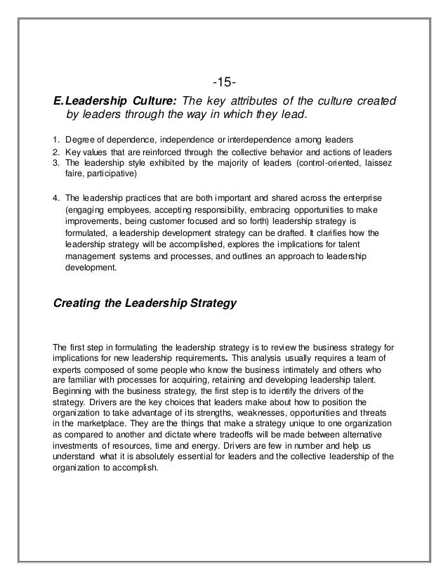 leadership training thesis