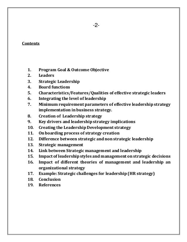 strategic leadership dissertation topics