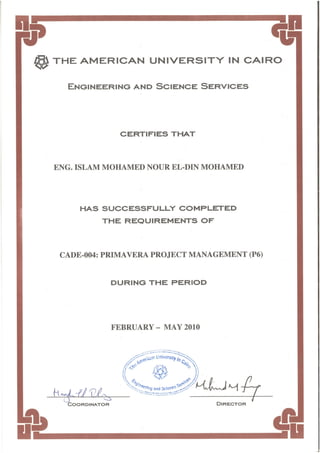 PRMG CAD-004 Primavera P6 Certificate