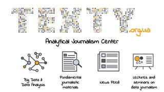 Big Data &
Data Analysis
Fundamental
journalistic
materials
News Feed
Lectures and
seminars on
data journalism
Analytical Journalism Center
.org.ua