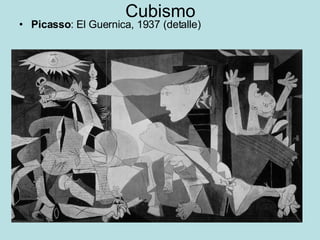 Cubismo Picasso : El Guernica, 1937 (detalle) 