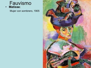 Fauvismo Matisse : Mujer con sombrero, 1905 