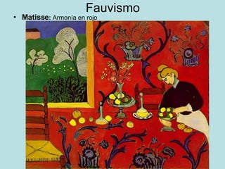 Fauvismo Matisse :  Armonía en rojo 