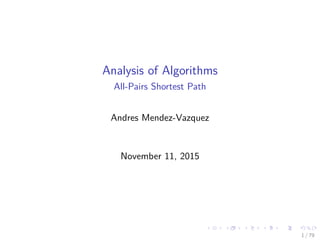 21 All Pairs Shortest Path | PDF