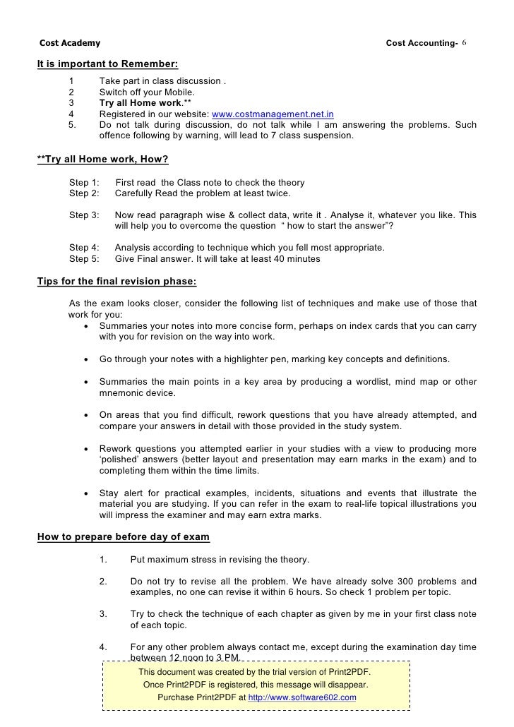 Problem of cost accounting zero
