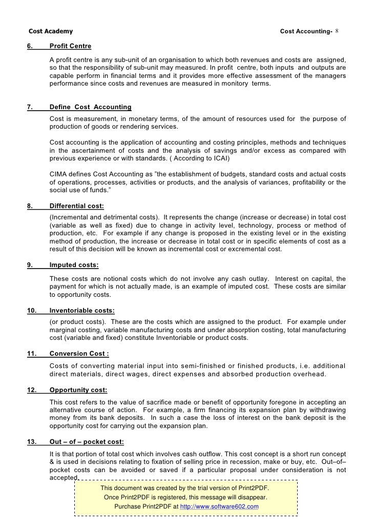 cost accounting terminologies purpose of cost Some terminologies related to cost 12 cost the use of valuable resources a in order to achieve a stated purpose in accounting, cost is reported in monetary. cost accounting terminologies purpose of cost Some terminologies related to cost 12 cost the use of valuable resources a in order to achieve a stated purpose in accounting, cost is reported in monetary.